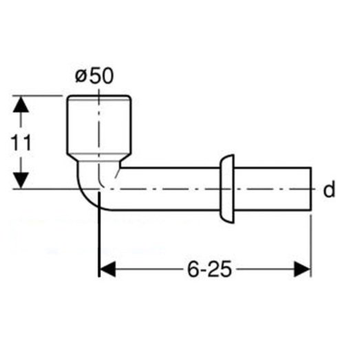 Geberit Urinal Connection Elbow Outlet Pipe D 50 with Seal White - Image 2