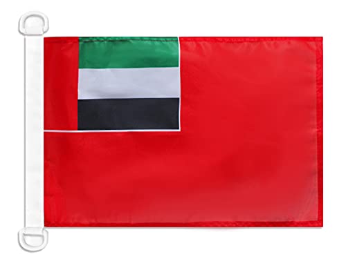 AZ FLAG - United Arab Emirates Civil Ensign Nautical Flag - 18'' x 12'' - For Outdoor and Boat - Emirati merchant Banner Knitted Polyester with Two Plastic Rings - Vivid Colors - 12x18 in - 45x30 Cm — image 1