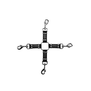 Shots Ouch! Pain – 4-way Leather Hogtie Cross – Black