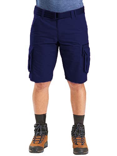 Image of ROL Reoutlook Men's 100% Solid Cotton Cargo Shorts /Bermuda with Multi-Pockets and Waist Belt