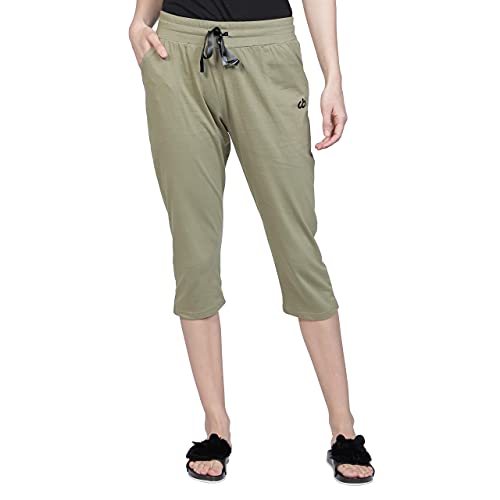 Image of Club A9 Womens Regular Fit Solid Cotton Capri Pants for Daily Casual Wear