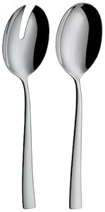 WMF Philadelphia Salatbesteck Edelstahl 23,7 cm, Salatgabel, Servierlöffel, Cromargan Edelstahl poliert, glänzend, spülmaschinenfest