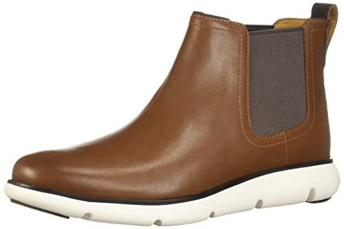 Cole Haan Men's Zerogrand Omni Chelsea Boot Water Proof, EARTHEN/Java Waterproof/Optic White Waterproof, 10.5