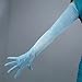 DooWay Fashion Long Opera Gloves Velvet for Women Stretch Costume Vintage Party Evening Gloves Light Blue 28