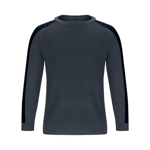 Mens Fashion Color Block Fall Winter Warm Sweater, Cable Knit Sports Workout Long Sleeve Pullover Basic Crew Neck Knitwear3