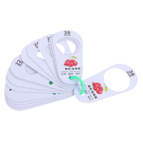 Toyvian 果実径測定リング付きフルーツゲージ 類用チェリー ベリー兼用プラスチック製級定規 簡単操作で多様な果実の正確測定に対応