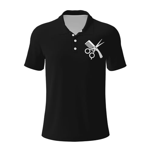AMZTAQW Men’s Golf Polo Shirt Quick-Dry Short Sleeve Black