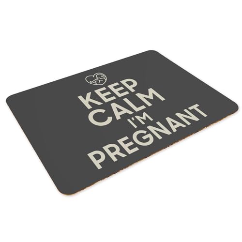 Napperons Keep Calm I'm Pregnant en liège, cadeau future maman x4