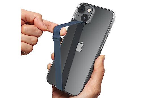 Sinjimoru 着脱簡単 伸びる携帯ストラップ、ワイヤレス充電対応 スマホバンド型スマホリング ぴったりなフィット感のため三つのサイズオプション 落下防止 片手操作簡単 スマホケースに引っ掛けるiPhoneフィンガーストラップ 全機種対応スマホグリップ。Sinji Loop Clip ネービー200