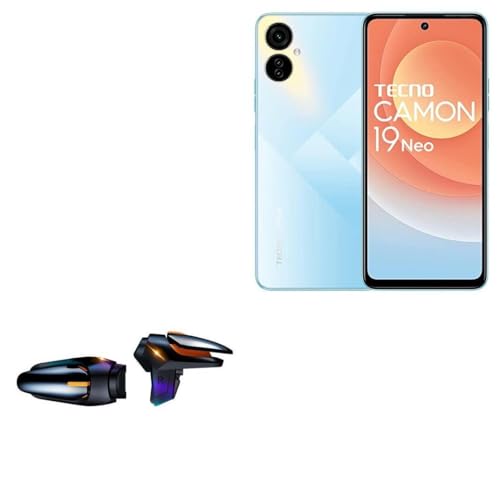 BoxWave Gaming Gear Compatible with Tecno Camon 19 Neo - Touchscreen QuickTrigger Auto, Trigger Buttons Autofire Gaming Mobile FPS - Jet Black