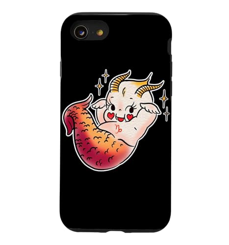 Kewpie Baby Capricorn Zodiac Goat Traditional Tattoo Flash Case for iPhone SE (2020) / 7 / 8