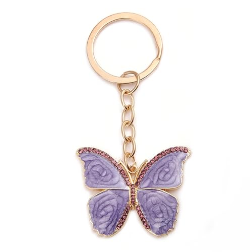 Pendentif papillon violet haute résistance pour clés et sac à dos mode