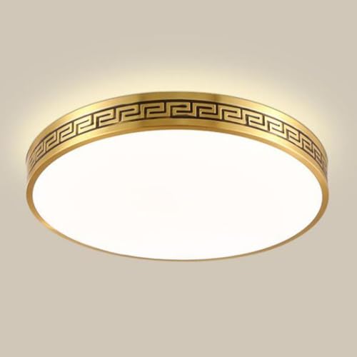 Plafonnier LED en cuivre chic à intensité variable pour chambre élégante