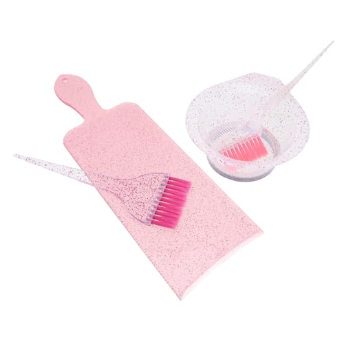 Happyyami Haarfärbe-set Mit Schimmernder Rührschüssel Und Weichem Pinsel Haarfärbeschüssel-set Für Gleichmäßige Haartönung Praktisches Zubehör Für Anfänger Und Profis Transparent