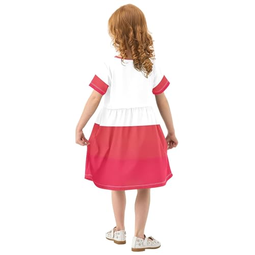 Poland Flag Toddler Girls' Dresses Floral Spring Clothing Short Sleeve Outfit Children Dress 2t3