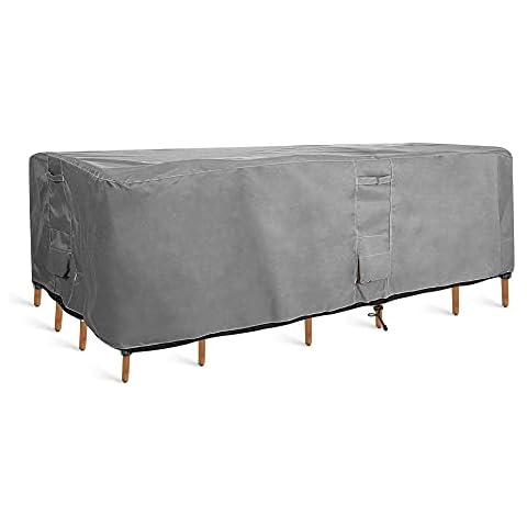 KHOMO GEAR Patio Table & Chair Set Cover - Durable and Water Resistant Outdoor Furniture Cover, Large Cover