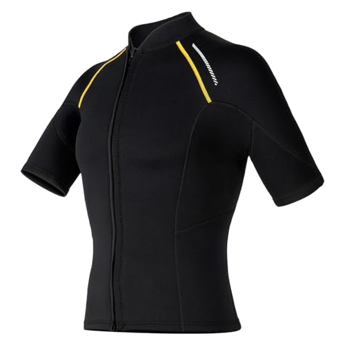 Loyan Short Sleeve Wetsuit Top for Men Swimming Shirt Front Zip Wetsuit Jacket Rash Guard Diving Suit miniatura 3