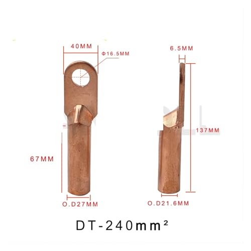 Terminal DT-240 de cobre puro de 240 mm² con ojo para cables eléctricos de potencia 2