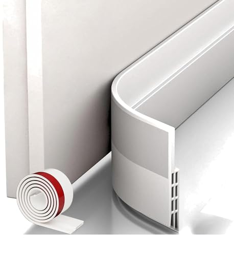 Image of Silicone Door Bottom Seal 39 Inch Gap Filler Strip, Draft Stopper, AC Air Blocker, Door Sealing Strip, Dust Stopper, Insect & Cockroach Guard, Waterproof Door Sealer (White, 39 Inch Pack 2)