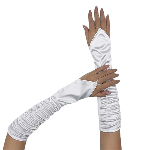 TiaoBug Women Girls Fingerless Long Gloves 1920s Opera Glove for Wedding Theme Party Halloween2