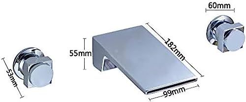 Robinet cascade pour lavabo 3 trous chic avec double commande ronde - 3