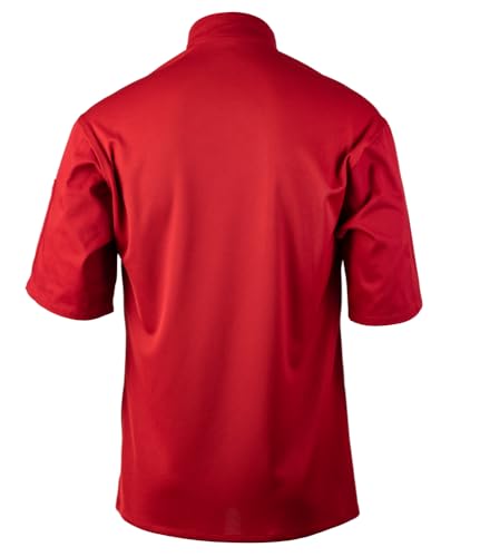 Image of Mercer Culinary Millennia Air Short Sleeve Men's Cook Jack with Full Mesh Back, Large, Black