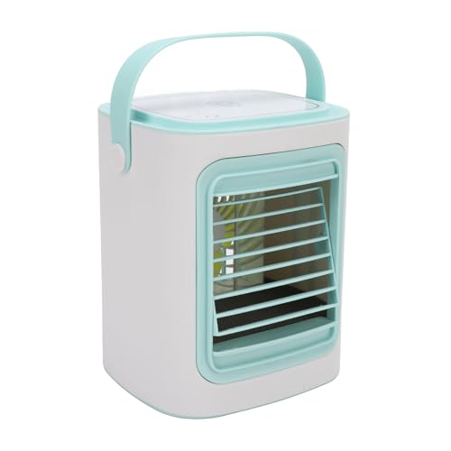 Refroidisseur D'air Silencieux, Ventilateur de Refroidissement par Climatiseur Portable 3 Vitesses Handle USB Calme pour Chambre, Bureau avec Livraison D'air Grand Angle,