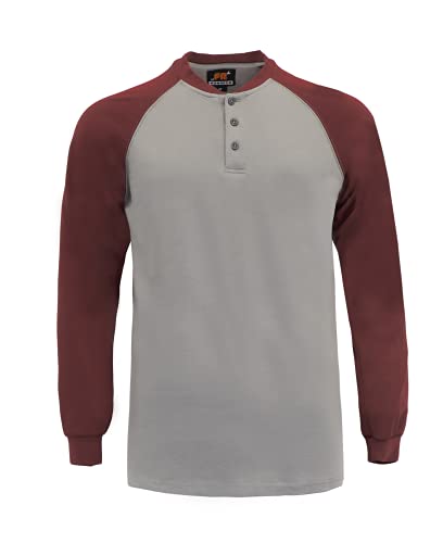 Image of KONRECO FR Shirts for Men Flame Resistant/Fire Retardant CAT2 7oz Cotton Henley Shirt