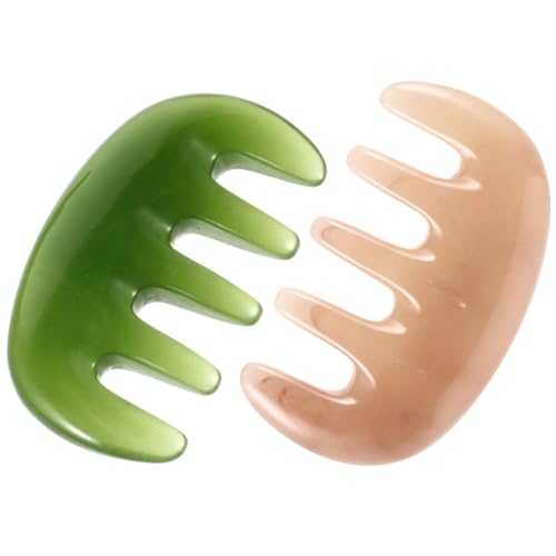 DEARMAMY Massage Comb?2pcs wax 5- Scalp Caring Comb Gua Sha Scraping Tool Anti-static Comb Massager Comb