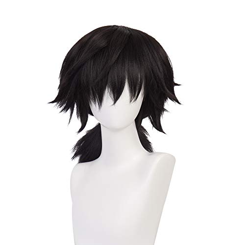 MUZI WIG Anime Cosplay Perücke für Demon Slayer Kimetsu no Yaiba Cosplay Perücke mit Gratis Perückenkappe Cover