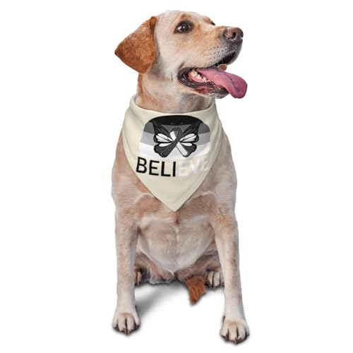 Believe Carcinoid Cancer Awareness Zebra Ribbon Dog Scarf Pet Bandana Cat Pet Bibs