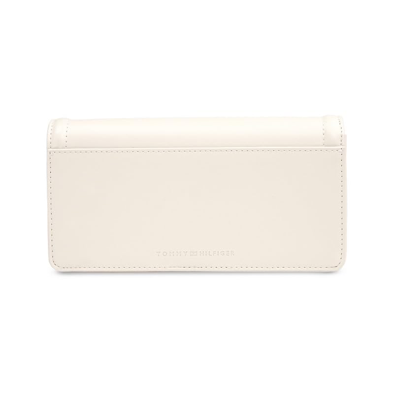 Image of Tommy Hilfiger Women's Flap Wallet with Detachable Sling Lumiere - Beige | PU Solid Finish | | No. of Compartment - 2 | Stylish Clutch for Women