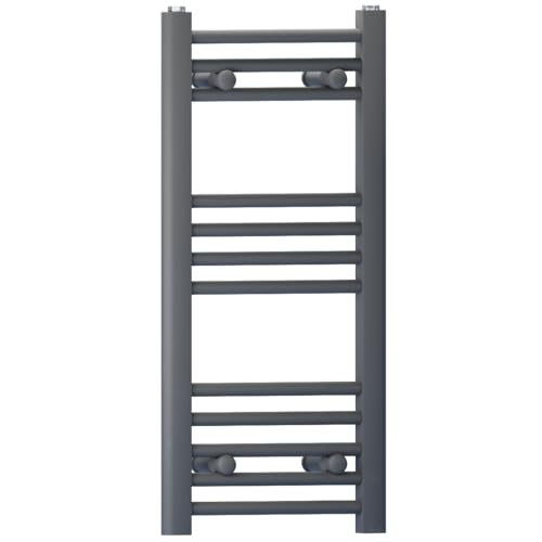 Myhomeware Anthracite Grey Heated Bathroom Towel Rail Radiator For Central Heating Elegant Designer In UK (300mm x 700mm (h))