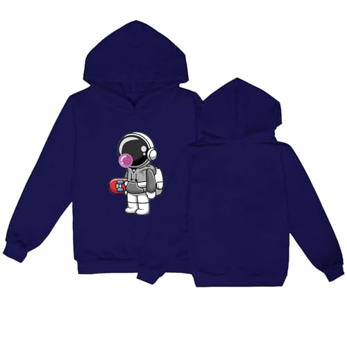 Kids Girl Boys Graphic Hoodies Toddler Long Sleeves Warm Sweatshirts Solid Color Leisure Pullover (Dark Blue, 3-4 Years)
