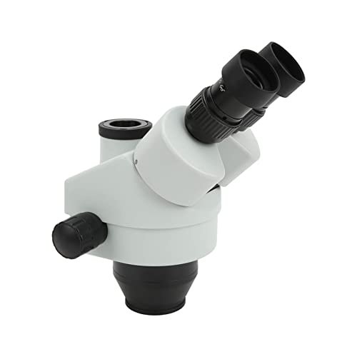 Aolidsive Cabezal de Microscopio Estéreo con Zoom de 3,5X45X, Cabezal de Microscopio Trinocular de Vidrio Metálico, Inclinación de 45 Grados, Rotación de 360 ​​Grados, WF10X20 para Experimentos