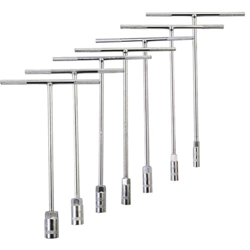 Image of Paodduk 7PCS T Bar Spanner Socket Set T-Handle Metric Socket Wrench 8mm 10mm 12mm 13mm 14mm 17mm 19mm