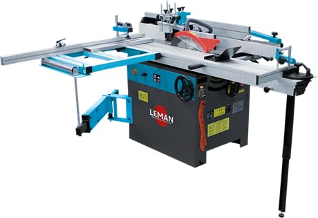 LEMAN - Combinado 5 Funciones COM310 Monofásico, 310 mm, Motor 3000 W, Sierra, Tupí, Cepilladora, Regruesadora, Mortajadora