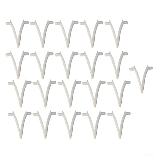 Clips En V Resistentes Para Piscina, Paquete De 21 Clips De Repuesto Para Fijar Cepillos De Piscina A Postes De Limpieza, Diseño De Plástico Fuerte