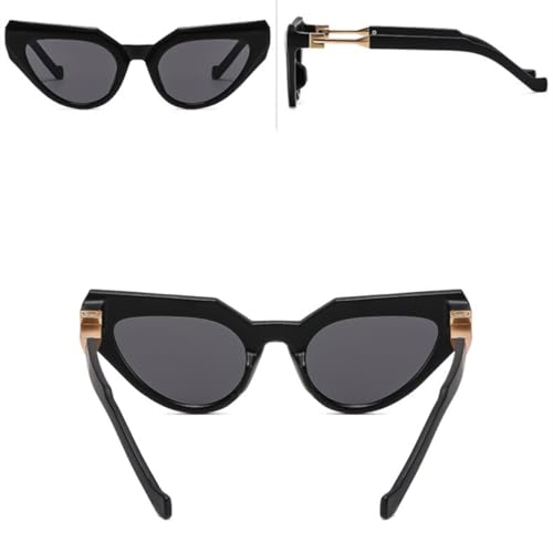 Lunettes de soleil œil de chat léopard de luxe avec verres dégradés géométriques rétro