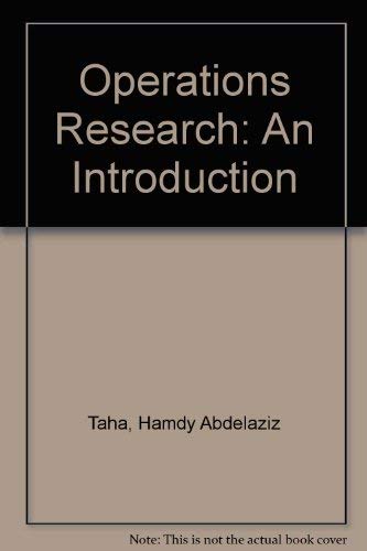 Operations research: An introduction 0029776104 Book Cover