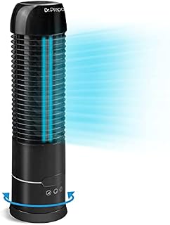 Dr. Prepare Oscillating Tower Fan, Portable Desk Fan with Touch Buttons, 3 Speeds and Timers, 70° Oscillation, Quiet Cooling, Personal Small Bladeless Fan for Bedroom Office Home, 16-Inch