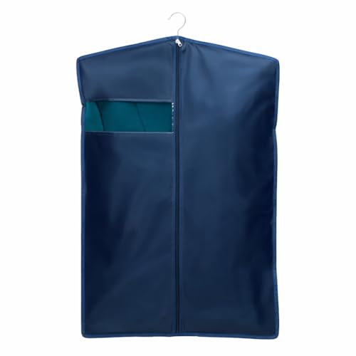 Image of Men's Coat & Blazer Cover with Fold-Over Design, Non-Woven Garment Bag for Suits, Jackets & Formal Wear, 36 Inch, Blue, Pack of 1
