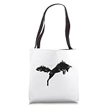 Fox jumping in the background silhouette Tote Bag