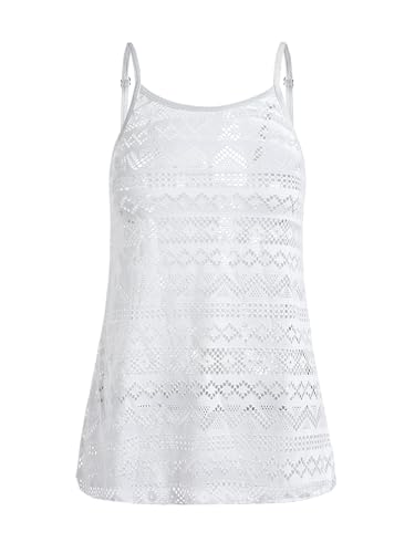 Milumia Girl's Crochet Swim Cover Up Knitted Beach Cami Dress Bikini Coverups