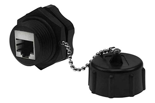 SF Cable CAT6 RJ45 Shielded Industrial Panelmount Bulkhead Coupler with Dust Cap