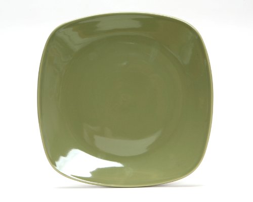 Tuxton Home Soft Square Dinner Plate, Wasabi, Set of 4; Heavy Duty; Chip Resistant; Lead and Cadmium Free; Freezer to Oven Safe up to 500F