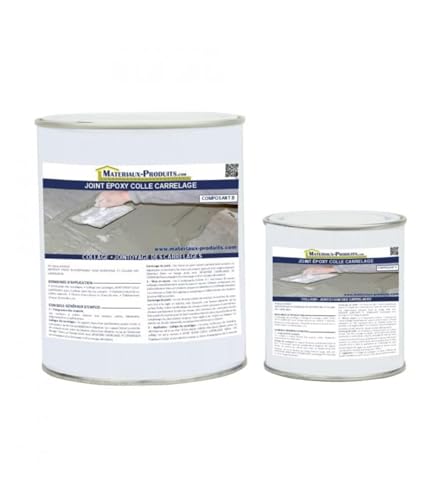 MATPRO - Joint Époxy Colle pour Carrelage - Étanche Eau & Infiltrations - Application Horizontale, Verticale, Intérieur & Extérieur - Blanc - 1Kg