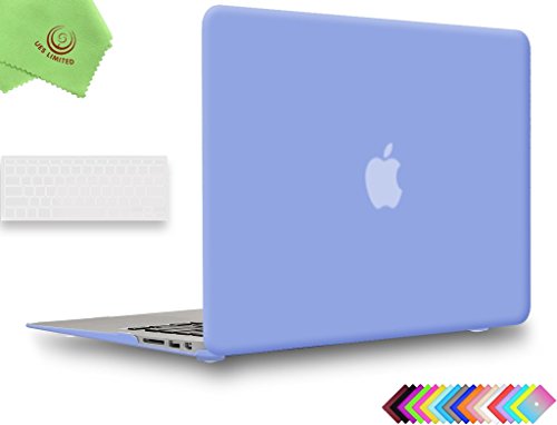 UESWILL 2in1 Smooth Matte Hard Shell Case with Clear Keyboard Cover Compatible with 2010-2017 MacBook Air 13 inch (Model A1466 / A1369) + Microfibre Cleaning Cloth, Serenity Blue