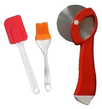 Plastic Pizza/Sandwich/Burger/Slicer/Multipurpose Cutter with Spatula and Oil Brush Set