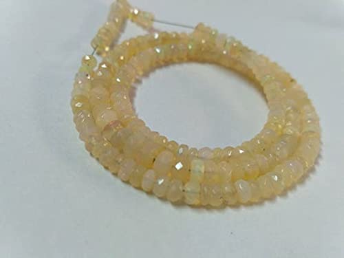 Opale blanche éthiopienne en perles rondelles facettées de 3mm à 5mm